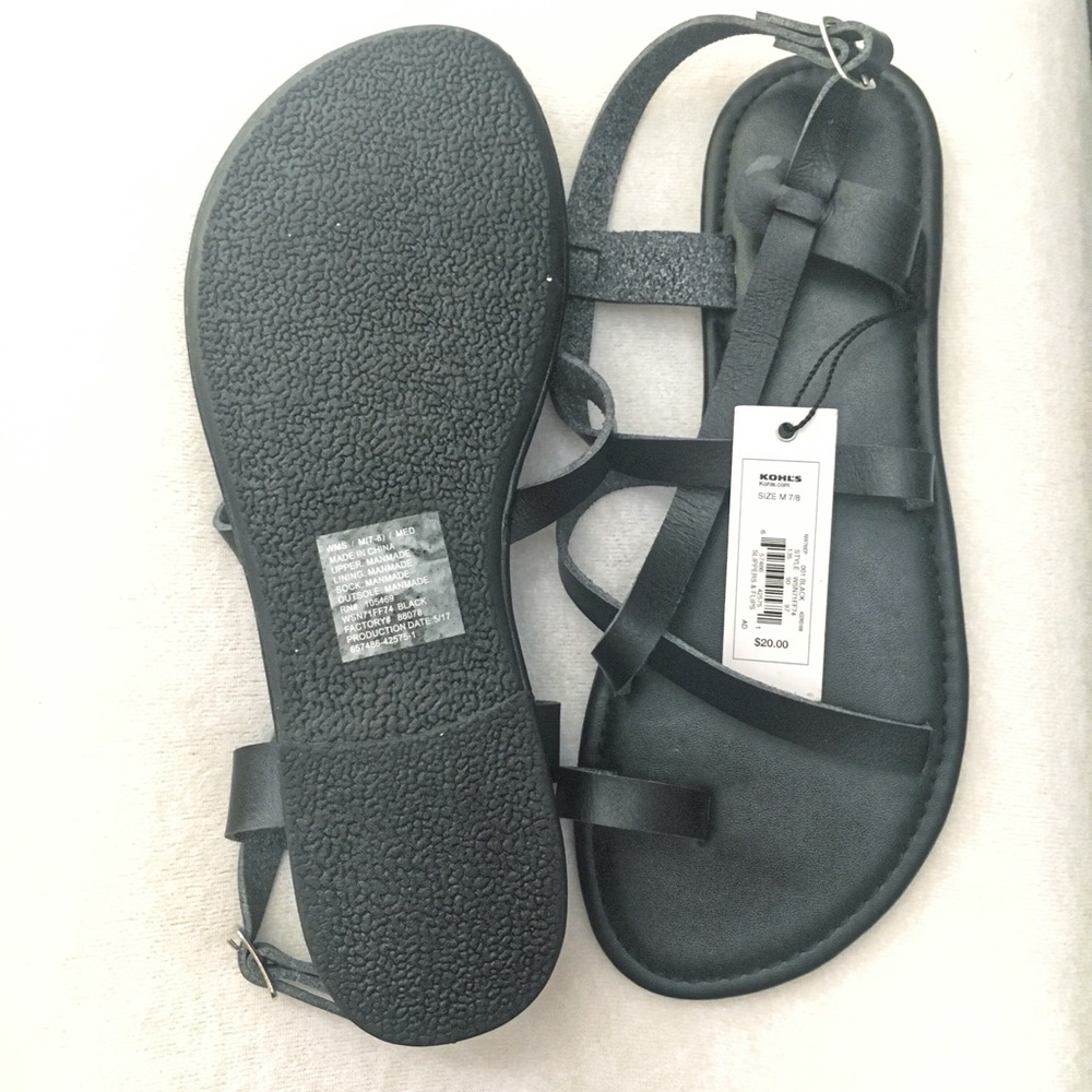 Kohl’s Black Sandals S7/8